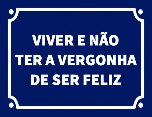 Placa Decorativa Viver e não ter a verginha de ser feliz