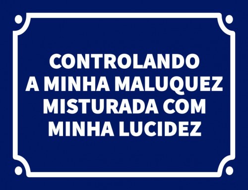 Placa Decorativa Controlando a minha maluquez misturada com a minha lucidez