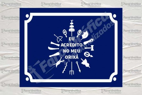 Placa Decorativa Eu acredito no meu axé