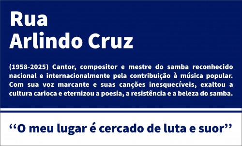 Placa de Rua Arlindo Cruz