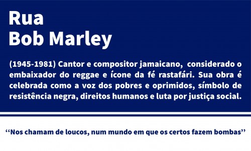 Placa de Rua Bob Marley