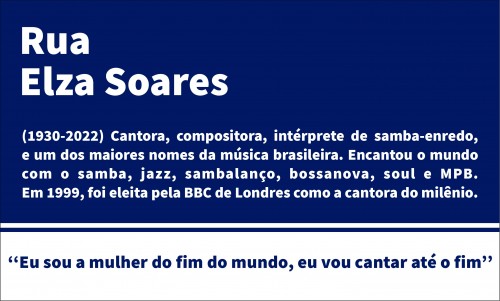 Placa de Rua Elza Soares