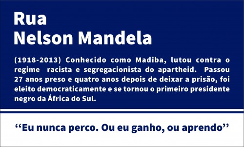 Placa de Rua Nelson Mandela