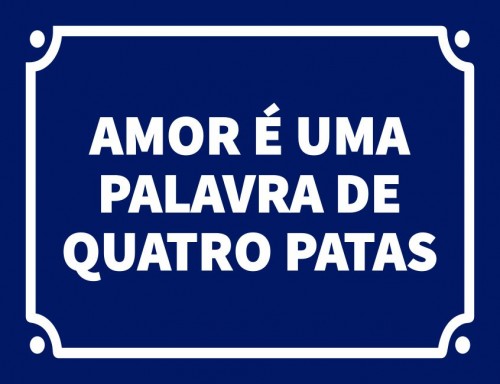 Placa Decorativa Amor é uma palavra de quatro patas