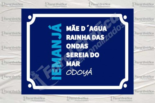 Placa Decorativa Iemanjá mãe d´agua rainha das ondas serei do mar